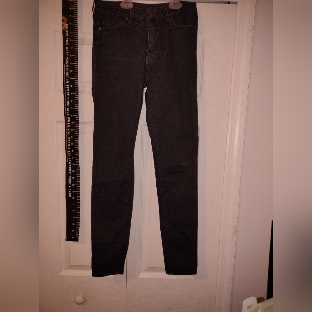 Women's New Kylie And Kendall Black Jeans Hi Waist Distressed Perfectly Stretch